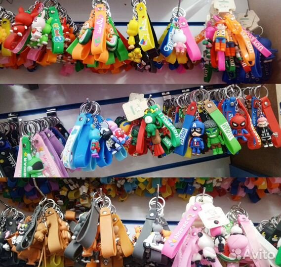 Детские брелоки брелки на ключи силиконовые оптом