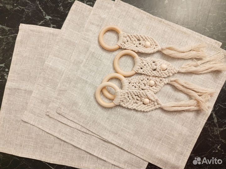 Набор салфеток сервировочных с кольцами