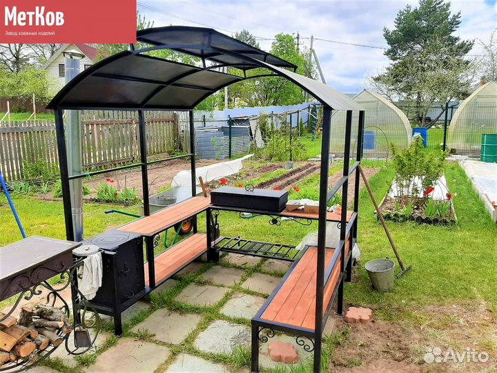 Мангал лофт с крышей