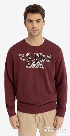 Оригинал U.S.Polo XL мужской свитшот замеры в фото