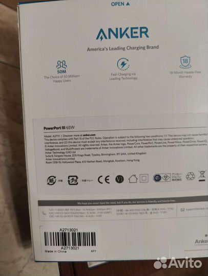 Зарядное anker PowerPort III Pod 65W