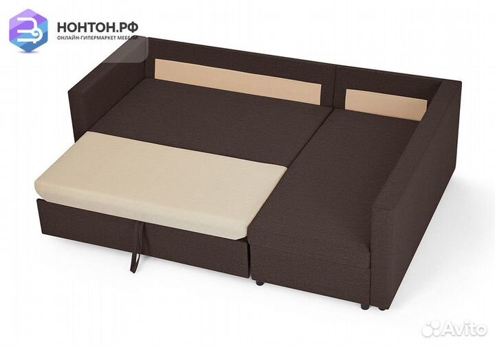 Диван угловой дельфин Мансберг лайт кофейный