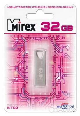 USB 32GB intro 2.0 металл серебро