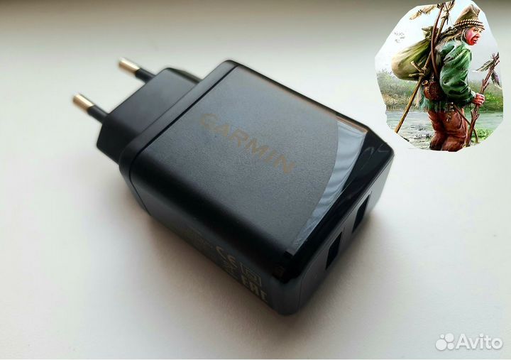 Зарядное устройство от сети на 2 USB garmin