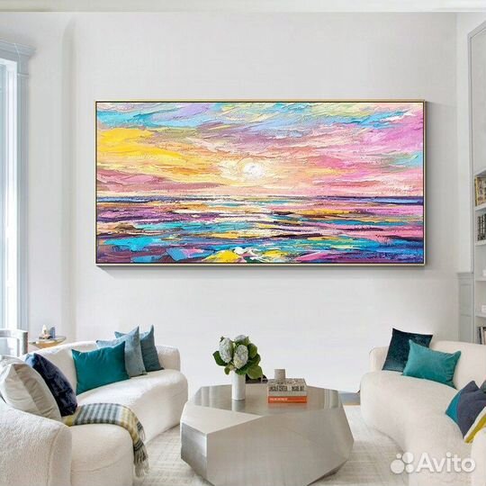 Картина маслом Розовый закат идеальная картина