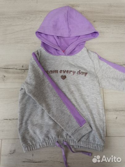 Кофта с капюшоном для девочки размер 116