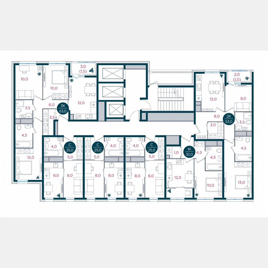 1-к. квартира, 32 м², 20/26 эт.