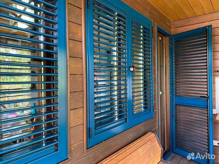 Защитные ставни-жалюзи алюминиевые