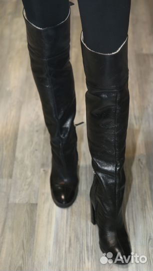 Сапоги Zara кожаные на 40-41р