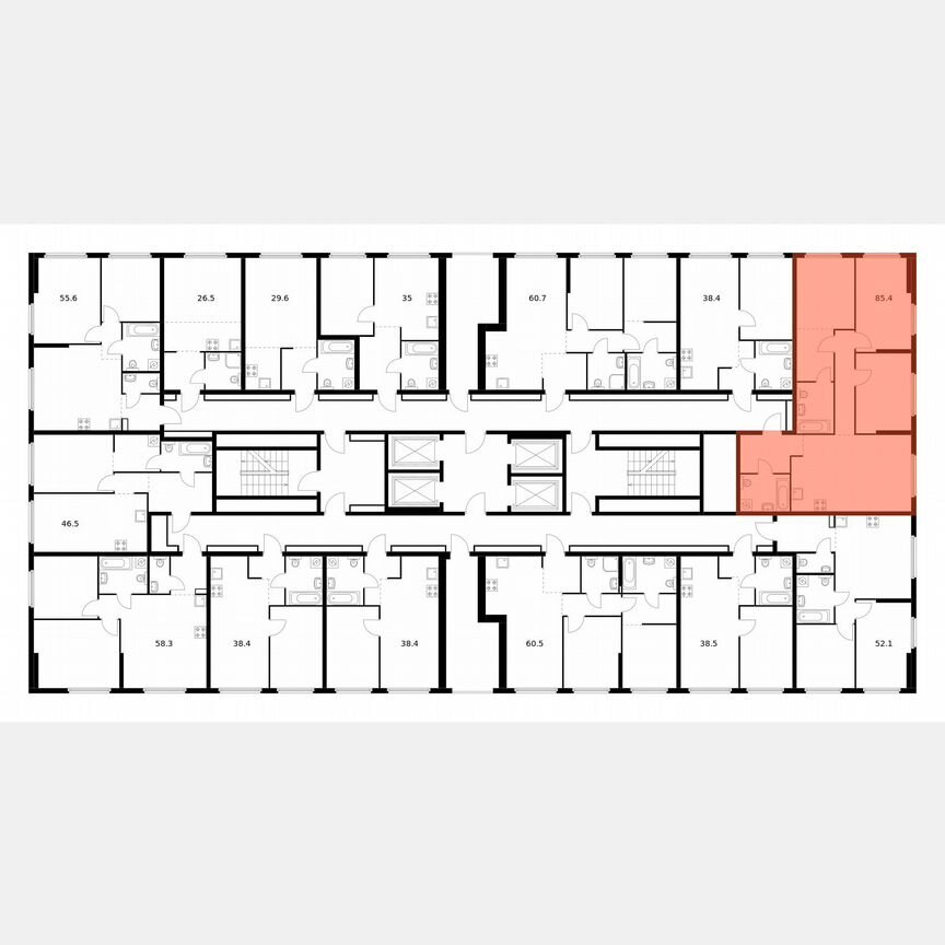 3-к. квартира, 85,4 м², 20/32 эт.