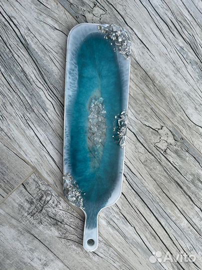 Блюдо подставка из эпоксидной смолы сырная тарелка