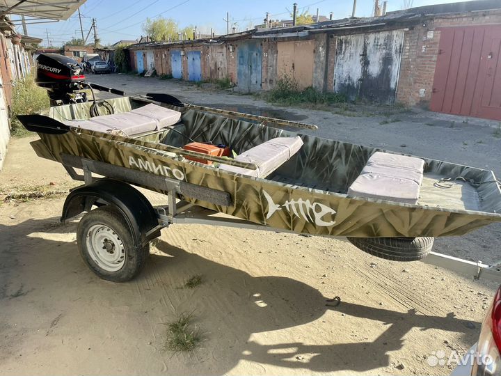 Лодка, прицеп, мотор