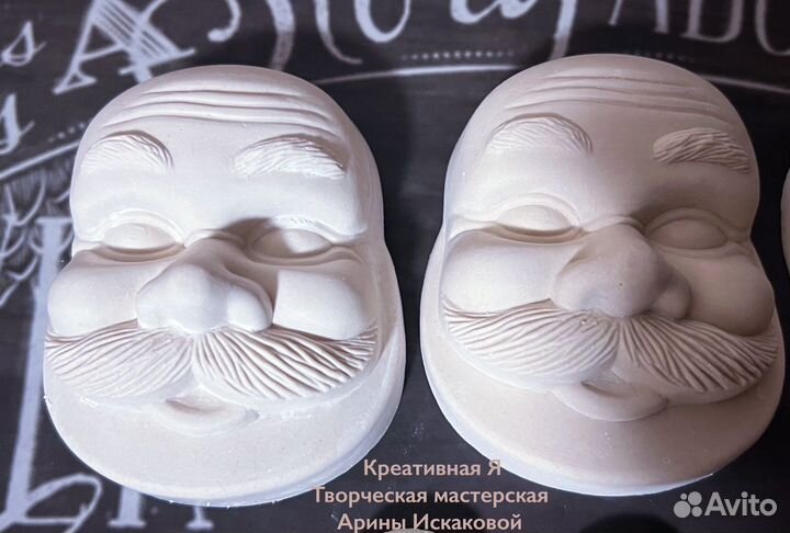 Лица для ватных игрушек. Дед мороз, снегурочка