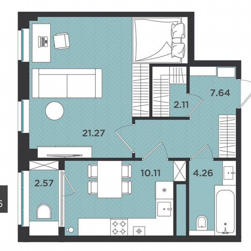 1-к. квартира, 48 м², 3/4 эт.