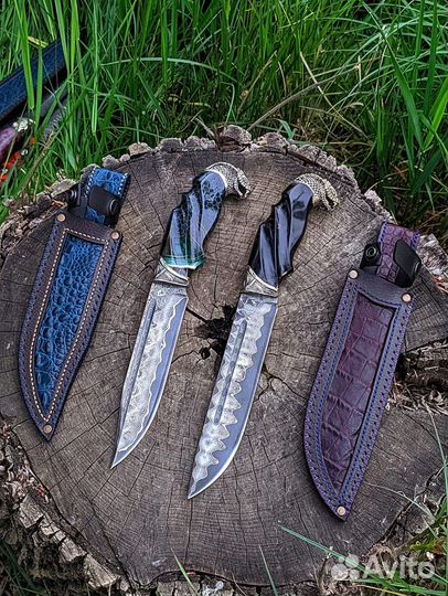 Нож Кобра из дамасской стали