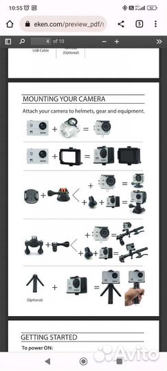 Экшн камера eken h9r 4k