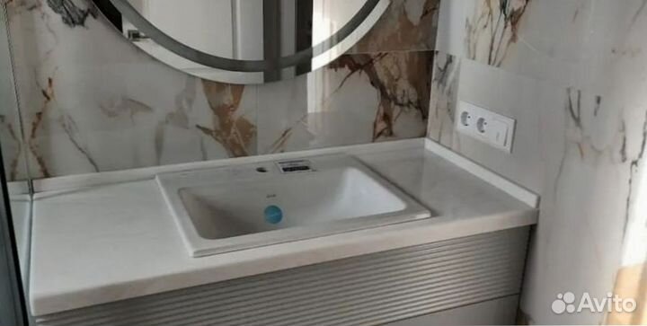 Столешница для ванной из искуственного камня