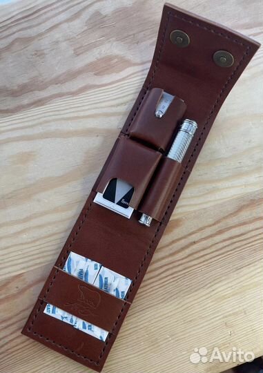 Чехол для Т-образной бритвы натуральная кожа