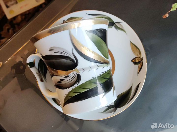 Чашка с блюдцем фарфор лфз