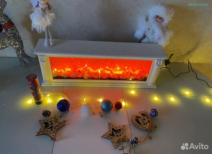 Декоративный камин настольный белый