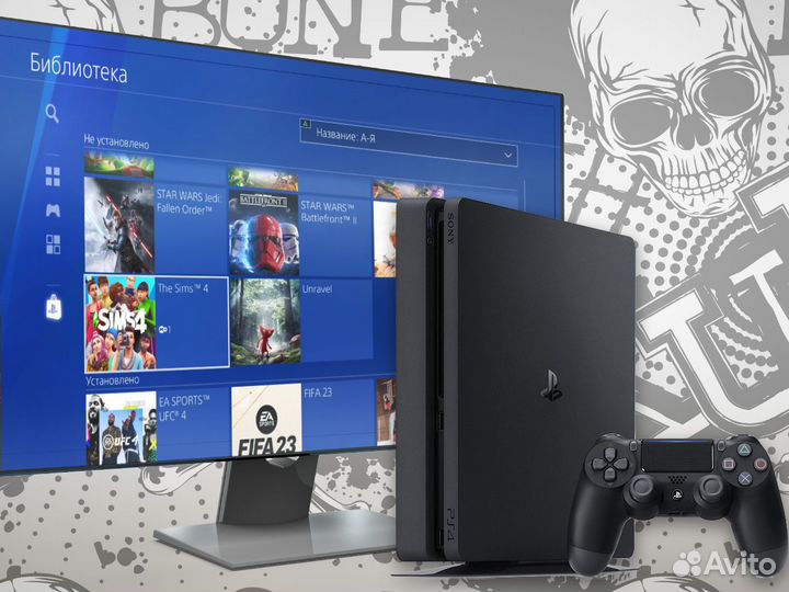 Sony PlayStation 4 Slim, Гарантия 6 мес + 40 Игр