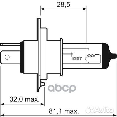Лампа галогенная Н4 12V 60/55W P43t-38 Essentia