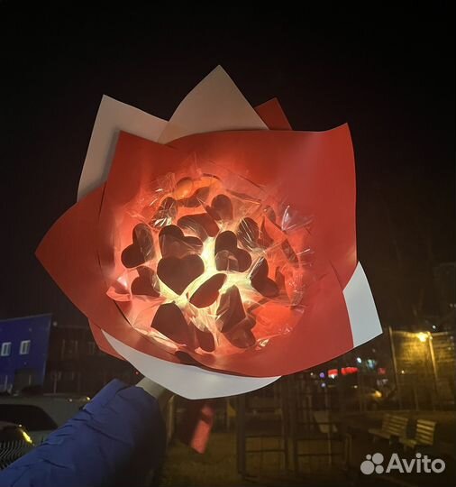 Букет из сердец, бабочек