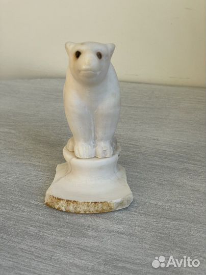 Статуэтка мрамор СССР белый медведь