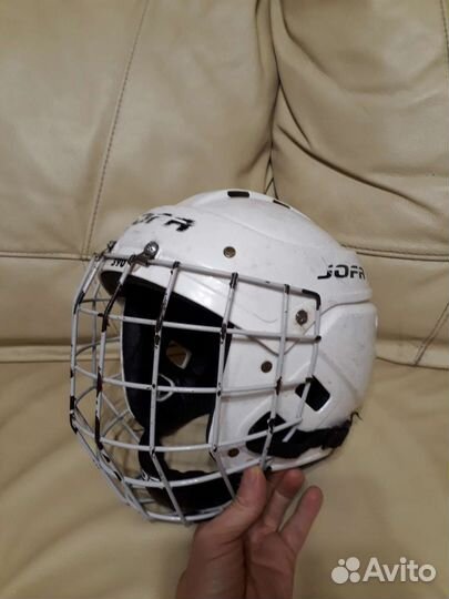 Хоккейный шлем (Новый) синии и белый (М)