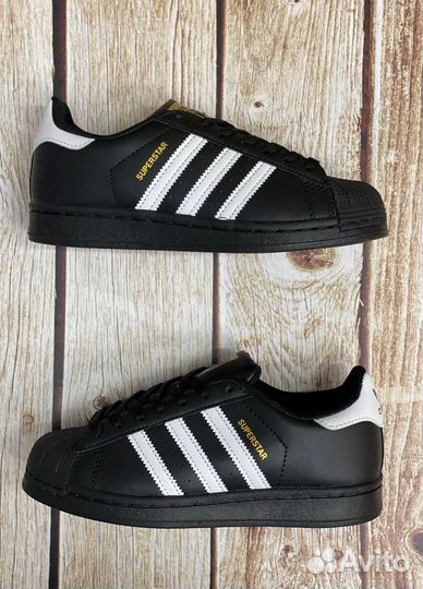 Кроссовки Adidas Superstar черные р36-45