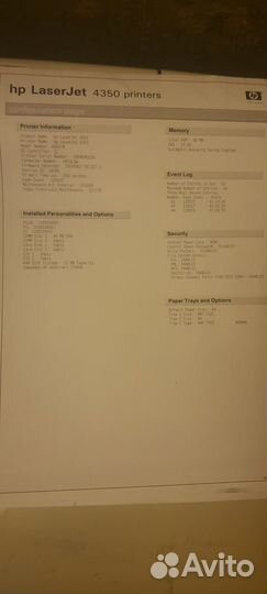 Принтер лазерный hp laserjet 4350n с мал пробегом