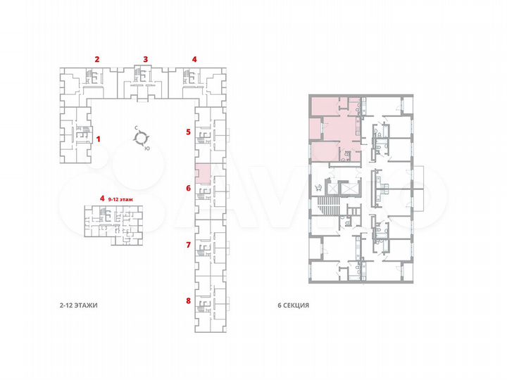 2-к. квартира, 61,6 м², 8/12 эт.