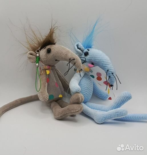 Крысеныш, серый ручная работа (подвеска-брелок)