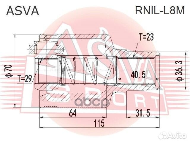 ШРУС внутренний левый rnil-L8M asva