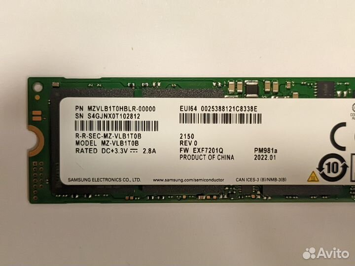 SSD Samsung PM981A (970 EVO Plus) 1Tb