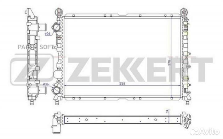 Радиатор охлаждения двигателя Hyundai Getz 02