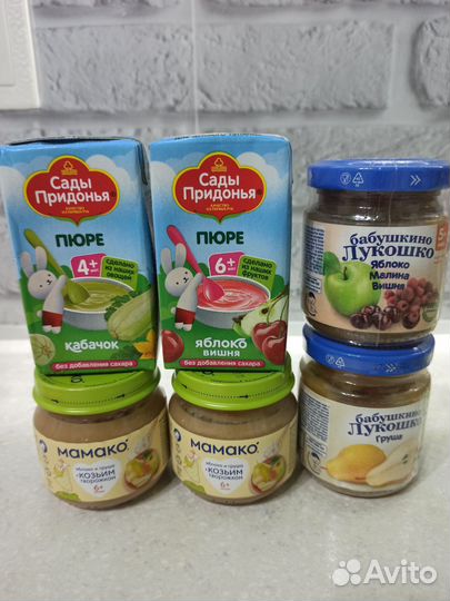 Детское питание пюре овощное, мясное