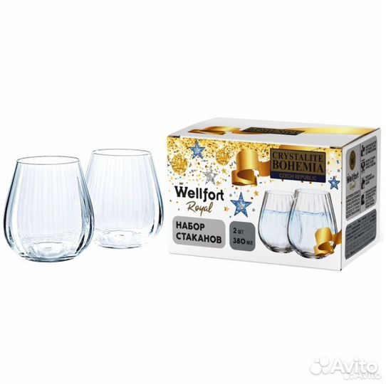 Стаканы для сока Crystal Bohemia waterfallхрусталь