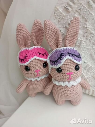 Зайка, Игрушки ручной работы, вязаный, крючком