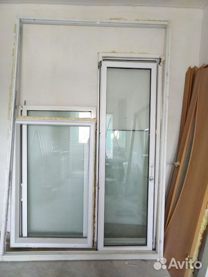 Лоджия бу, дверь+стеклопакеет
