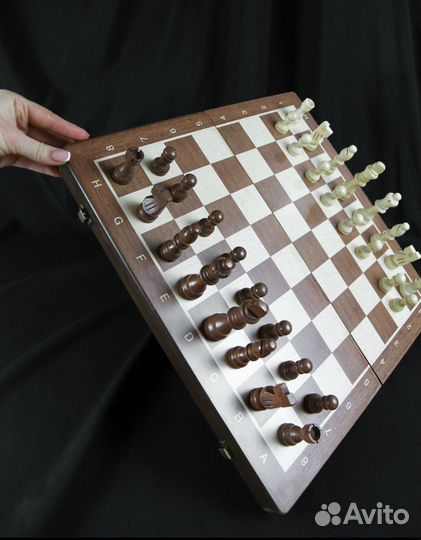 Шахматы деревянные 39х39 магнитные большие