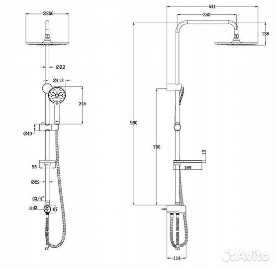 Душевая система Lemark LM8809C Хром