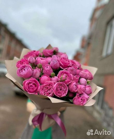 Букет роз пионовидные розы букет цветов