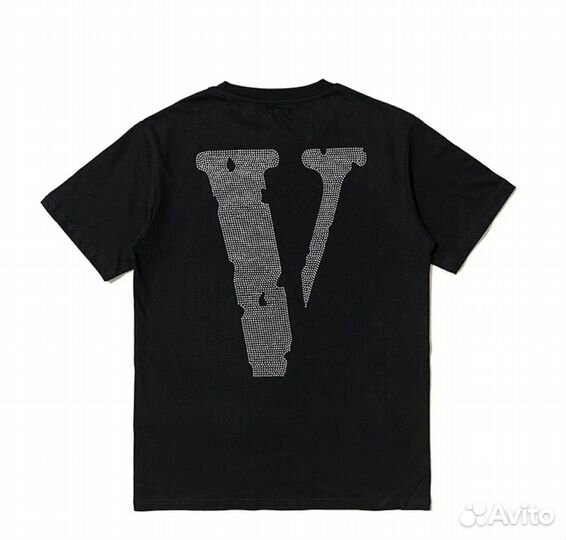 Футболка Vlone Black со стразами