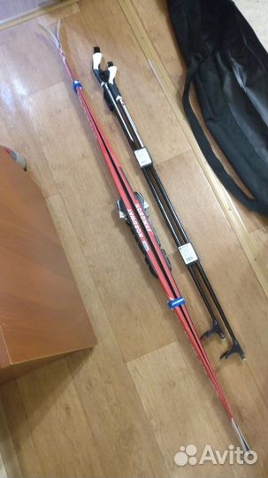 Беговые лыжи, крепление, палки, ботинки, чехол