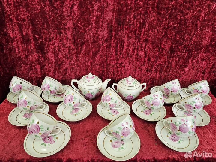 Чайный сервиз Агашки дфз Вербилки 60е 26 предметов
