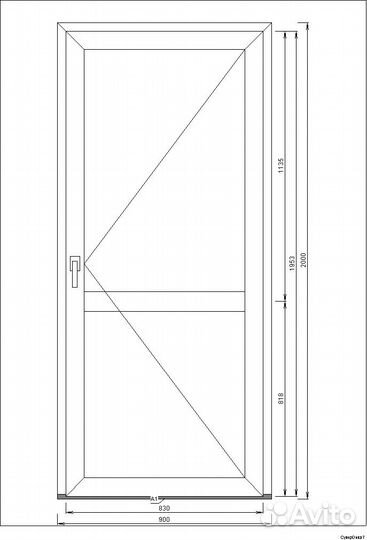 Дверь пластиковая 900х2000