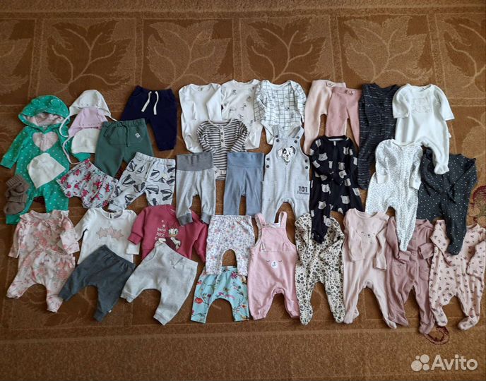Огромный пакет фирменной одежды 0-3мес