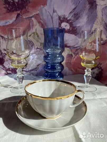 Фужеры Владимир. чайная пара дулево.ссср