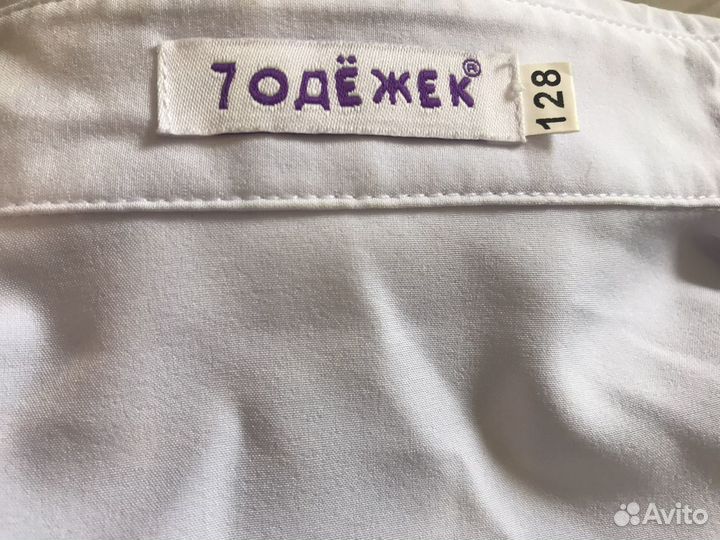 Блузка с брошкой для девочек школьная